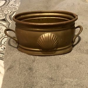 Solid Brass vintage Shell Container